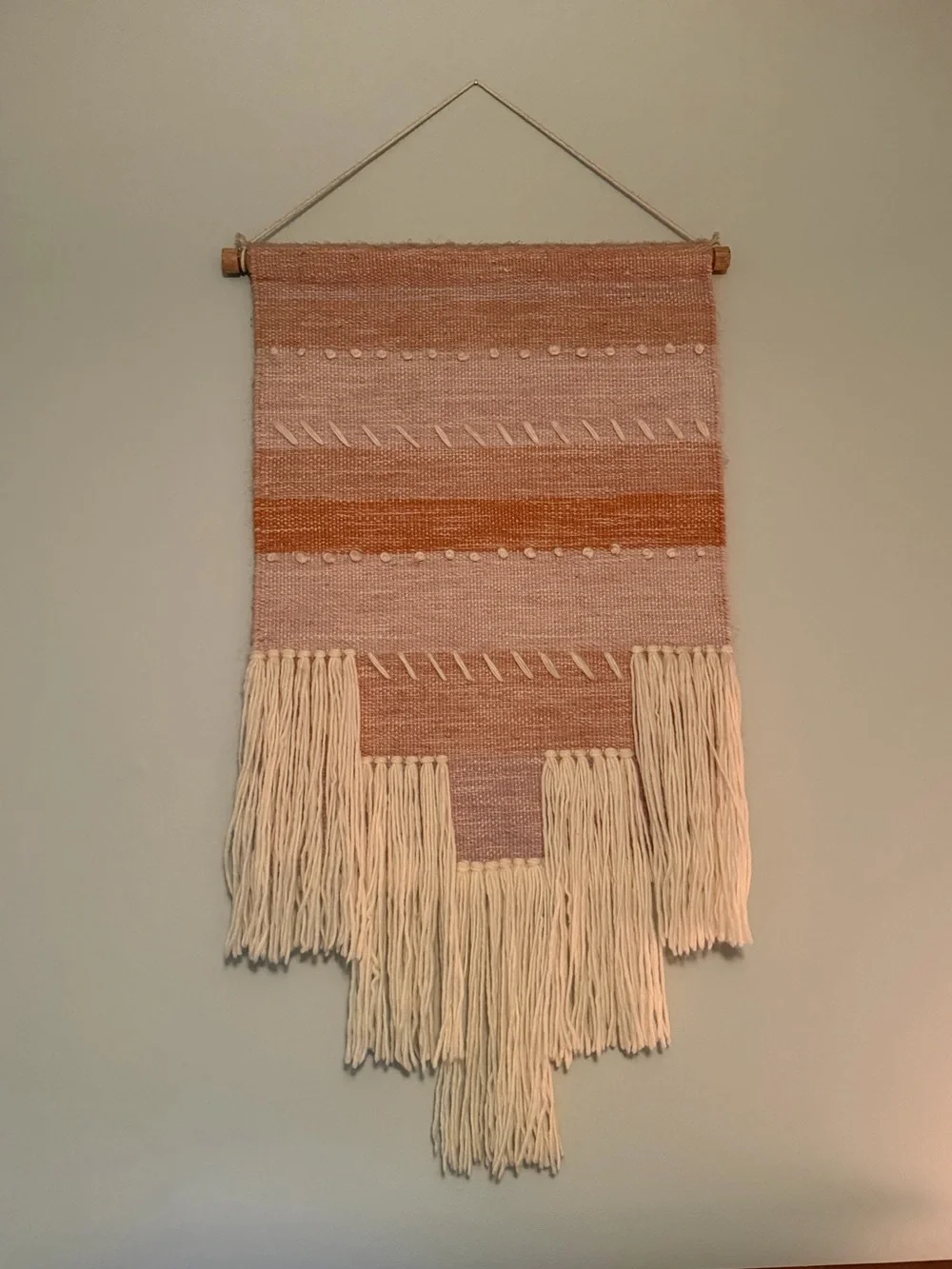 Urban Outfitters Blush and Cream Boho Woven Wall Tapestry